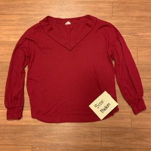 Wine off shoulder sweater